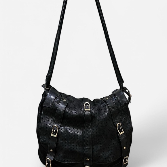 Jimmy Choo Handbags - Jimmy Choo Black Perforated Leather Shoulder Bag